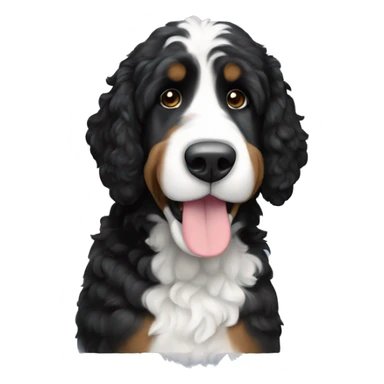 tall black and white f1 bernedoodle sticker