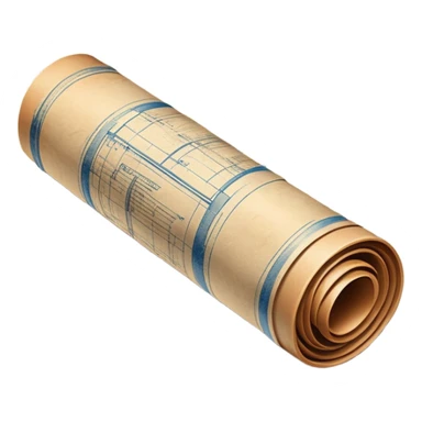 rolled-up blueprint sticker