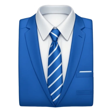 men's blue tie on white shirt, minimalism, no emojis or faces, iOS emoji style sticker