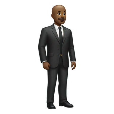 Black bald man on stage sticker