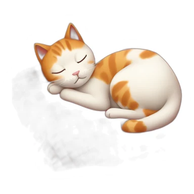Red hair cat sleeping with plaid  sticker