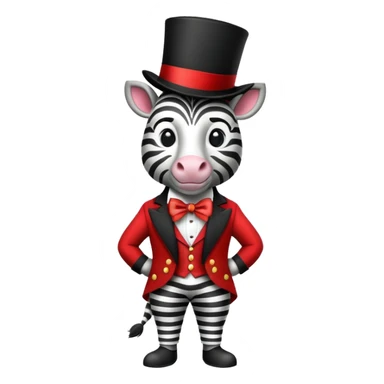 Vintage circus zebra wearing circus costume sticker