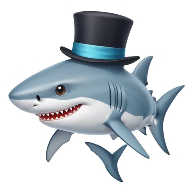 Shark with a top hat minilove sticker