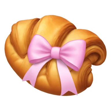 Croissant with light pink bow sticker