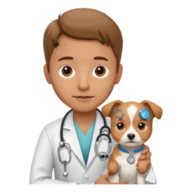 doctor hold a pet dog sticker