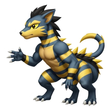 Manectric-Sandile-Luxray-Fakémon-hybrid-creature (full body)  sticker