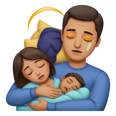 A man holding a sleeping woman in his arms whilst crying  sticker