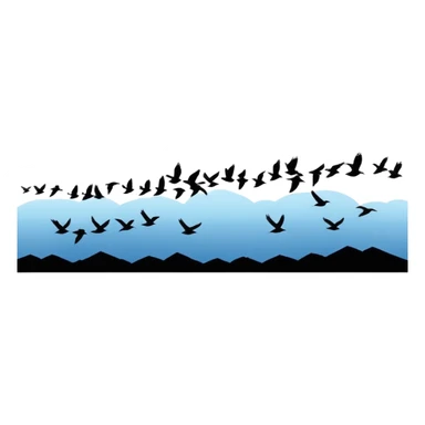 birds flying in a single line sticker