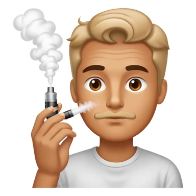 Person puffing on a vape sticker