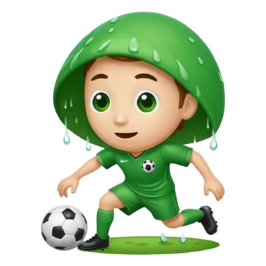 Wet bean playing soccer  sticker