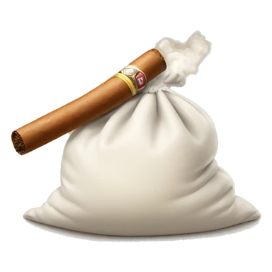 a bag of flour smokes a cigar sticker