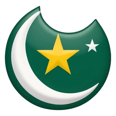 Flag of the actual Azad Kashmir with yellow stripes,green background and white moon and star sticker