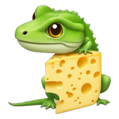 lizard made of cheese sticker