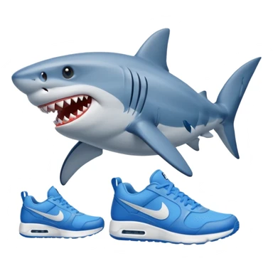 Shark with blue nikes  sticker