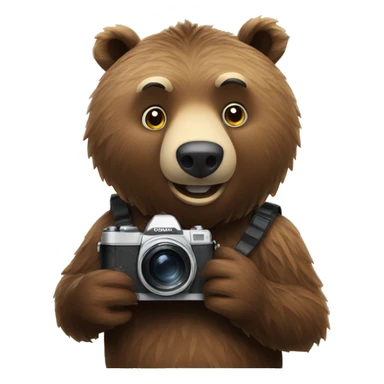 grizzly bear with camera sticker