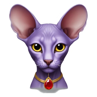 Purple sphinx cat with red stone on forehead sticker