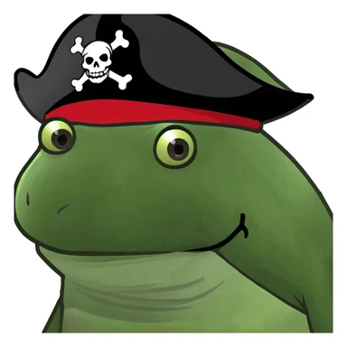 bufo in a pirate ship sticker