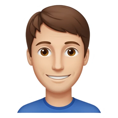 homme brun cheveux long visage mince sourire style européen sticker