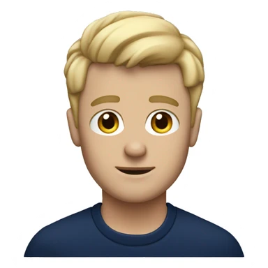 Blonde guy in navy blue sweater working on a Mac  sticker