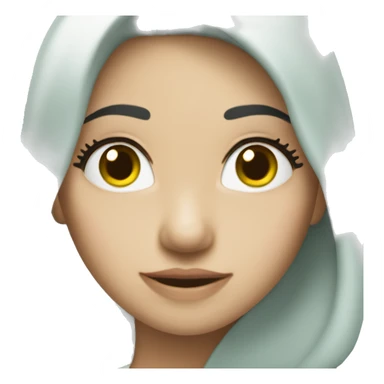 Luna verde con corazón blanco sticker