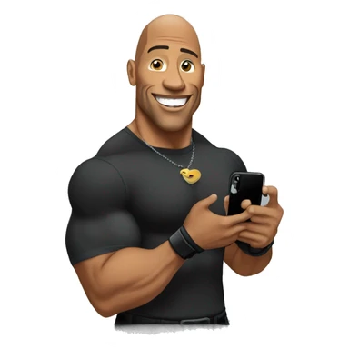 the rock holding an iphone sticker