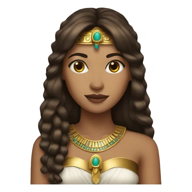Cleopatra with long brown hair sticker