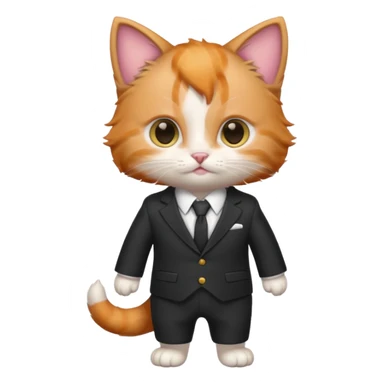 kitten wearing suit sticker