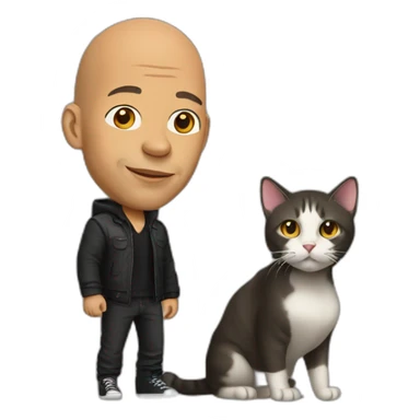 cat + vin diesel sticker