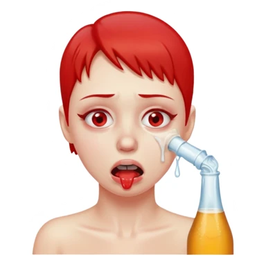 POV choking by the neck, wet face, drunk sticker