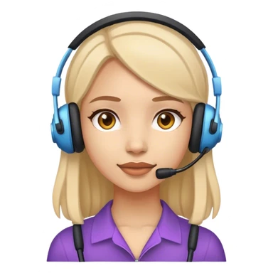 Girl with headset on sticker