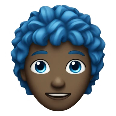 person with blue skin and wide open eyes sticker