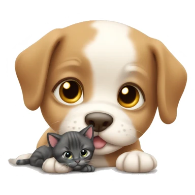 Baby dog and baby kitten  sticker
