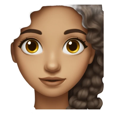 Beautiful girl,dark brown hair,wavy hair，long hair,dark brown eyes,latina sticker