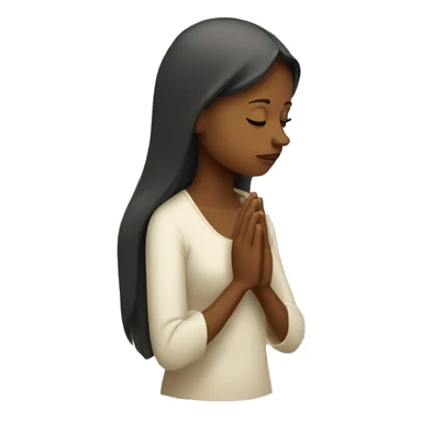 pensive praying woman sticker