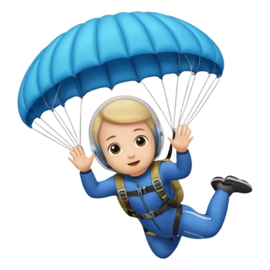 Skydiving baby with parachute and UFO sticker