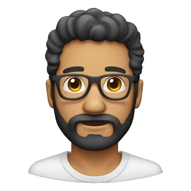 un hommbre sin pelo con lentes y barba sticker