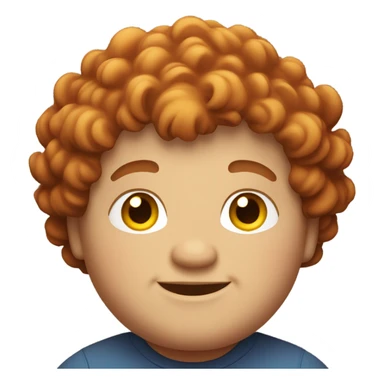 Redish poor curly hair guy chubby smiling sticker