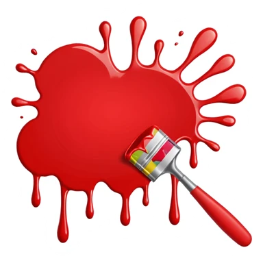 paint splatter, spilled paint, red color. sticker