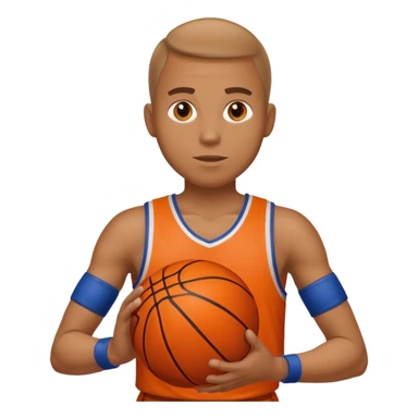 k man holding basketball ball sticker