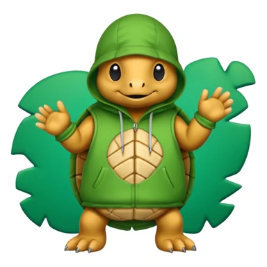 Une tortue avec une cagoule et qui fait des graffiti sticker