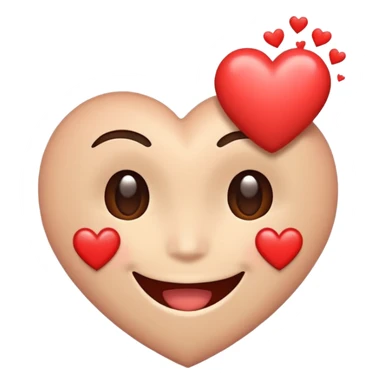 smiling face with a heart popping out, heart is pixelated sticker