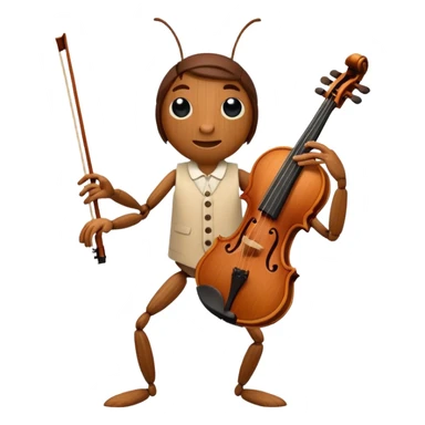 cricket, brown violin sticker