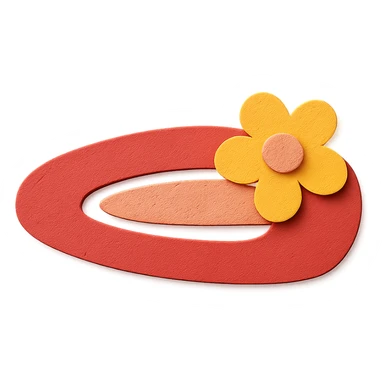 hairclip, paper craft style, layered paper look sticker