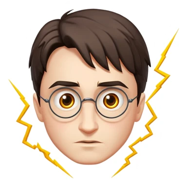 Harry Potter, between the eyebrows appear a Lightning-shaped scar  sticker