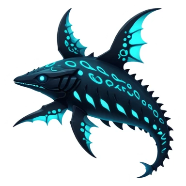 Black Dark Exotic Nocturnal Neon-glowing Abyssal Nightly Abyss-Fakémon-Creature sticker