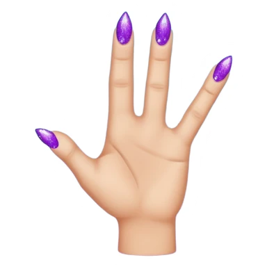 Glitter Roxo e Ciano Mão apontando para direita sticker