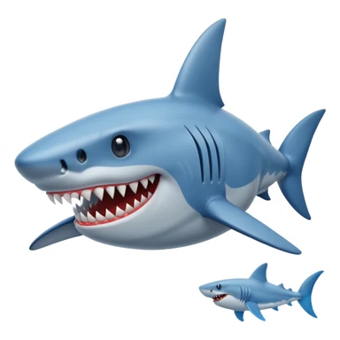 A shark with blue shoes on it's feet sticker