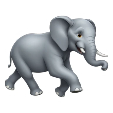 a running elephant sticker