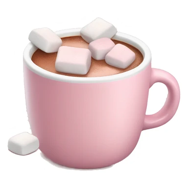 Light Pink mug of hot chocolate with marshmallows  sticker