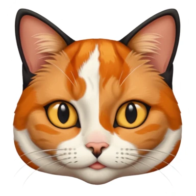 A calico cat with half its face ginger and the other half black sticker